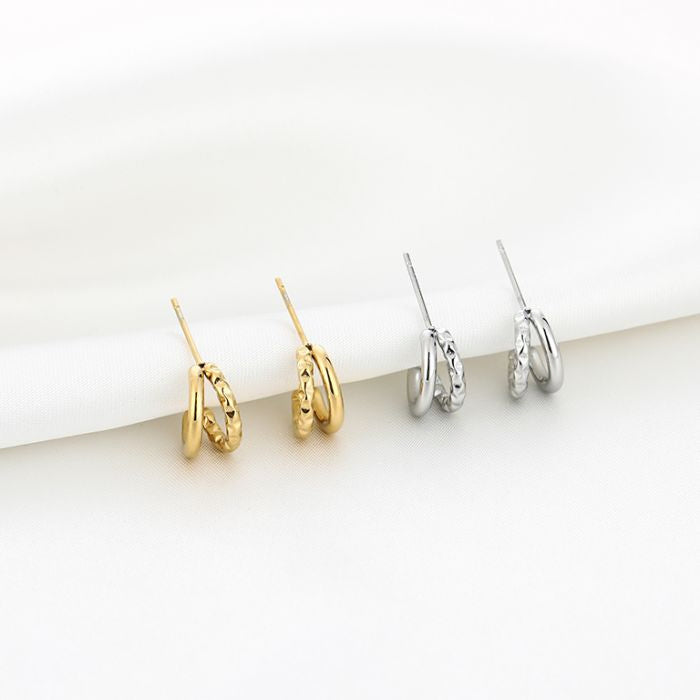 Trippel hoops oorbel