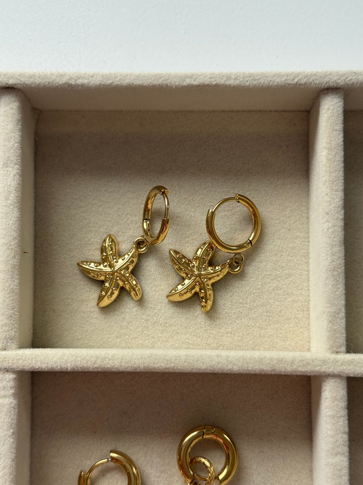 Zee sterren oorbel Goud