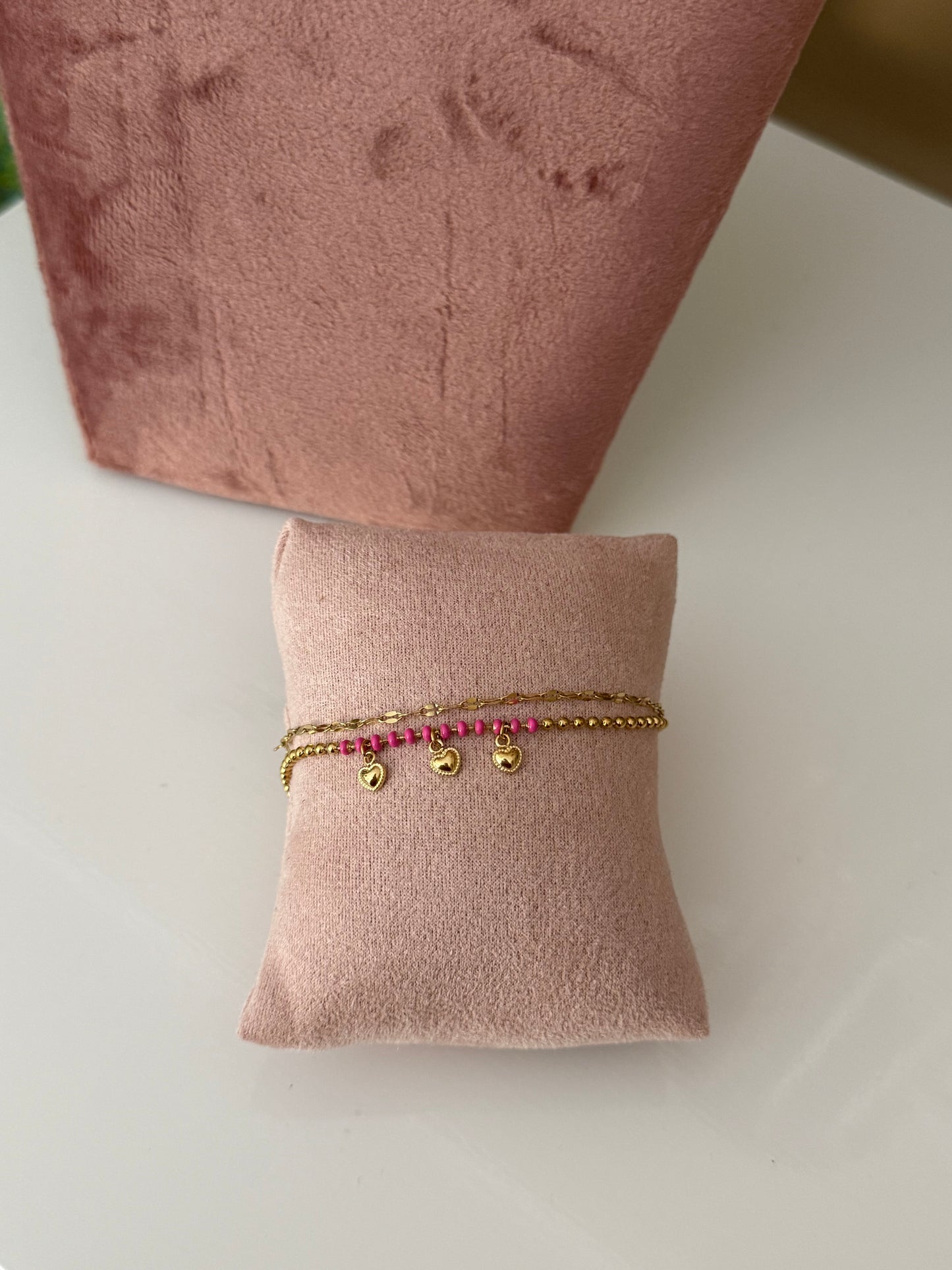 Twee dubbel hart armband