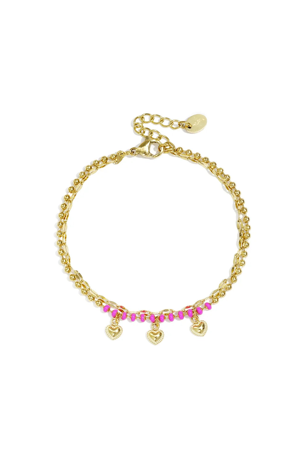 Twee dubbel hart armband