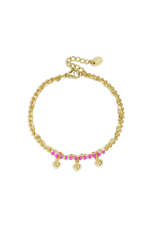 Twee dubbel hart armband