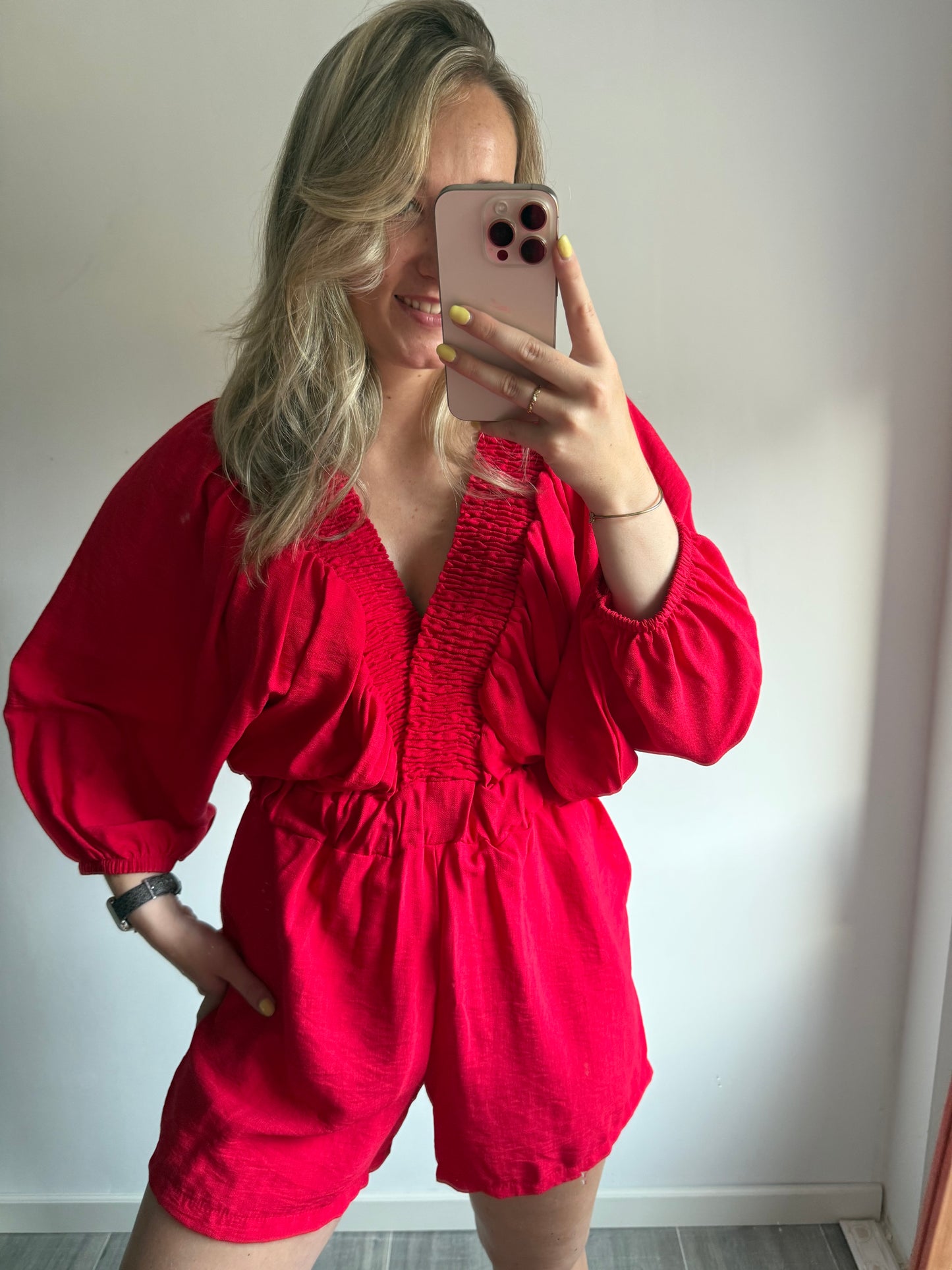 Sophie playsuit rood