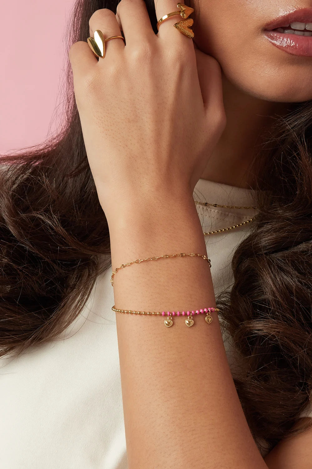 Twee dubbel hart armband