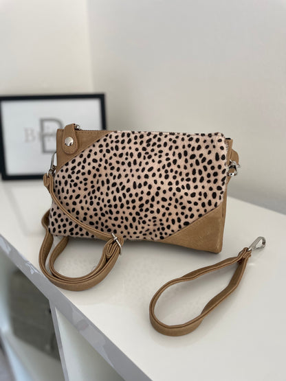 Cheetahprint tas bruin