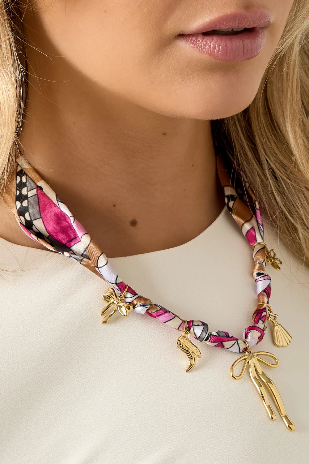Bandana ketting roze