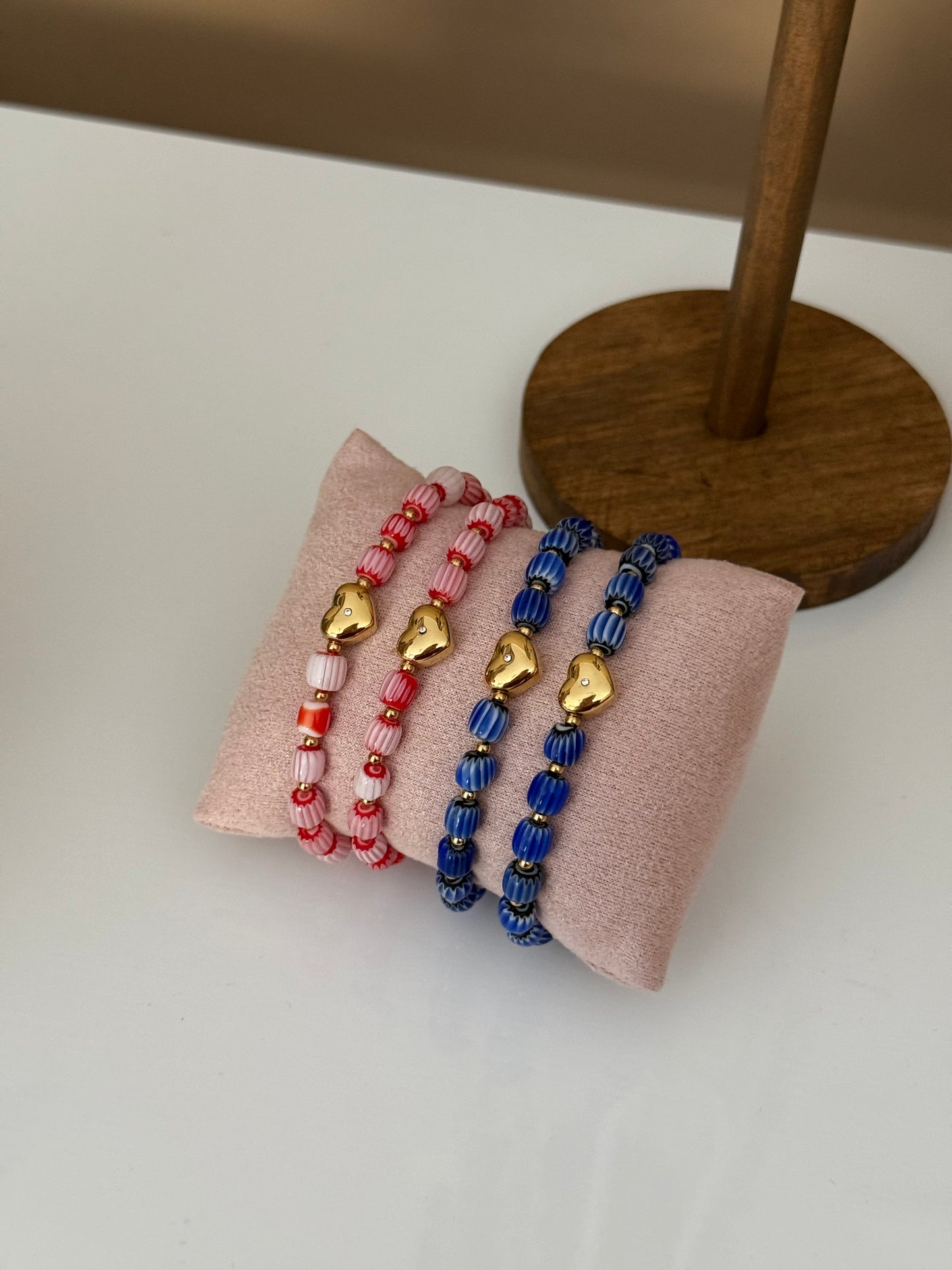 Kralen armband blauw