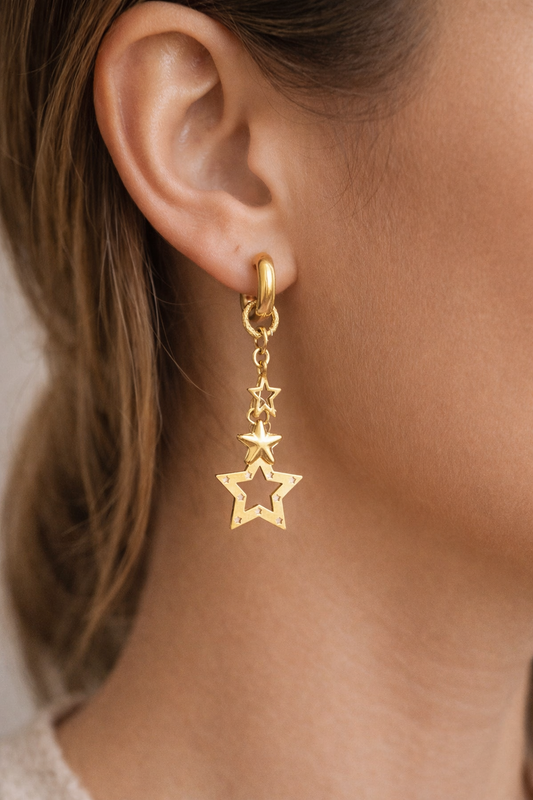Big star oorbel goud