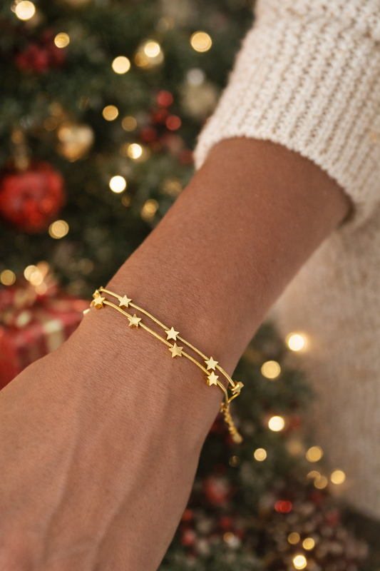 Kerstsfeer sterren armband