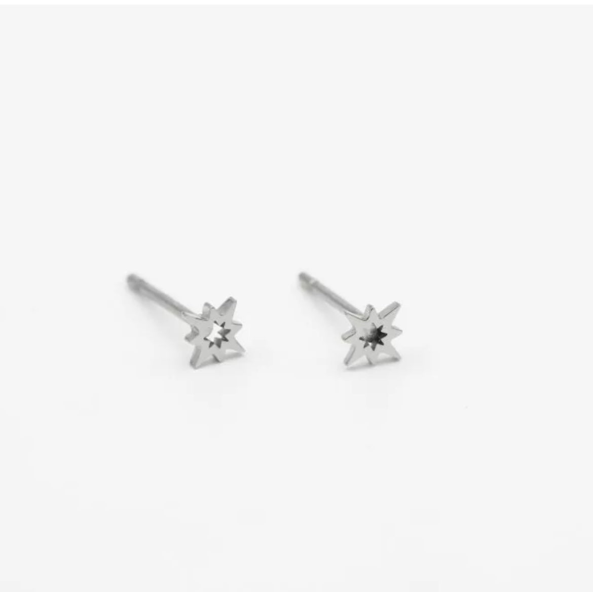 Sterren studs oorbellen zilver
