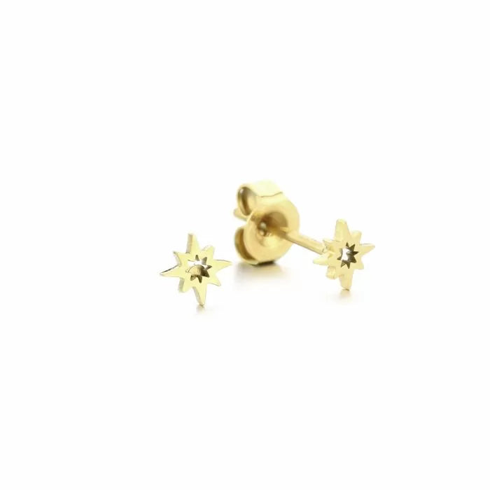 Sterren studs oorbellen goudkleurig