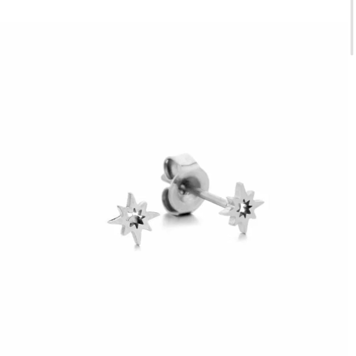 Sterren studs oorbellen zilver